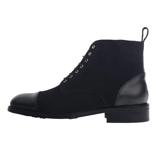 Herrenstiefel Elegantes Design Leder Schwarz Braun Winter-4
