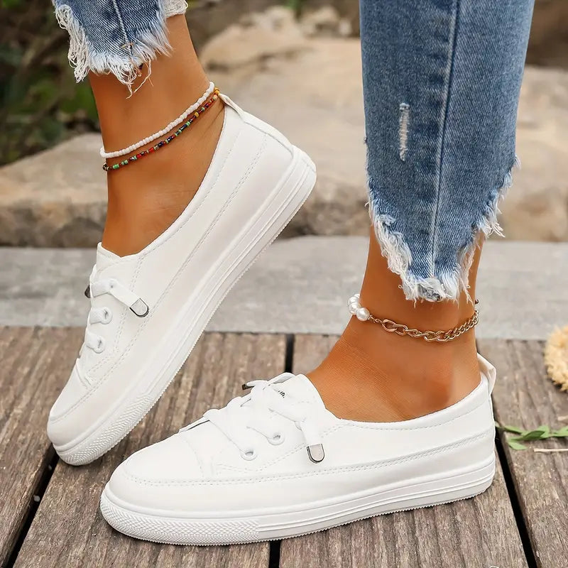 Damen Freizeitschuhe Flach Atmungsaktiv Kunstleder Komfortabel 1