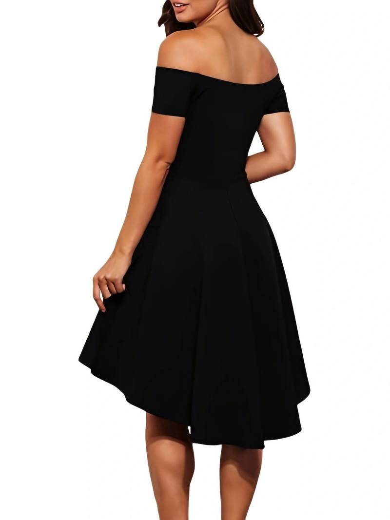 Damen Abendkleid Off-the-Shoulder Elegante Silhouette Hochwertiger Stoff 3