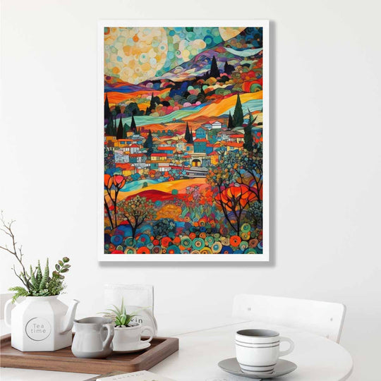 Abstrakter Kunstdruck Stadtlandschaft Mosaik Stil Moderne Kunst Bilder Kaufen 4