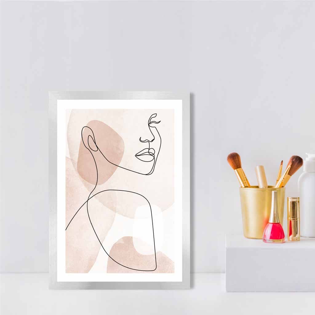 Abstraktes Kunst Poster Weibliches Gesicht Modernes Design 0