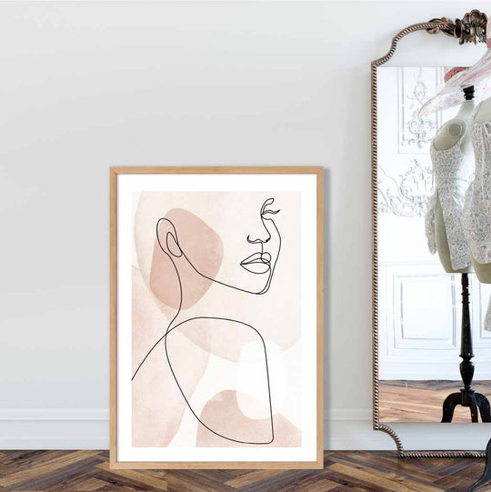 Abstraktes Kunst Poster Weibliches Gesicht Modernes Design 1