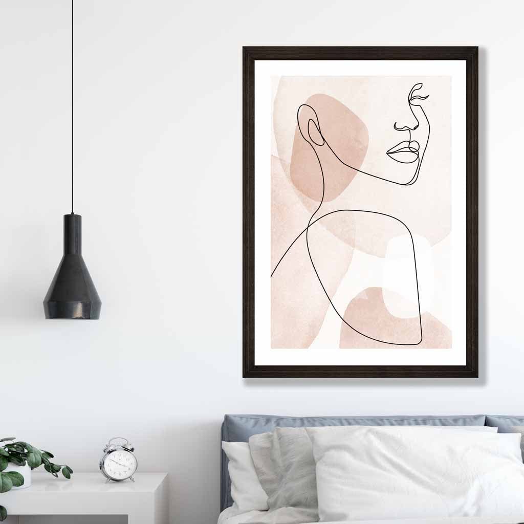 Abstraktes Kunst Poster Weibliches Gesicht Modernes Design 3