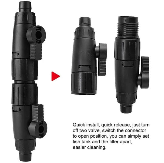 Aquarium Zubehör Doppel Tap Schnellverschluss für 12/16mm Schläuche 2