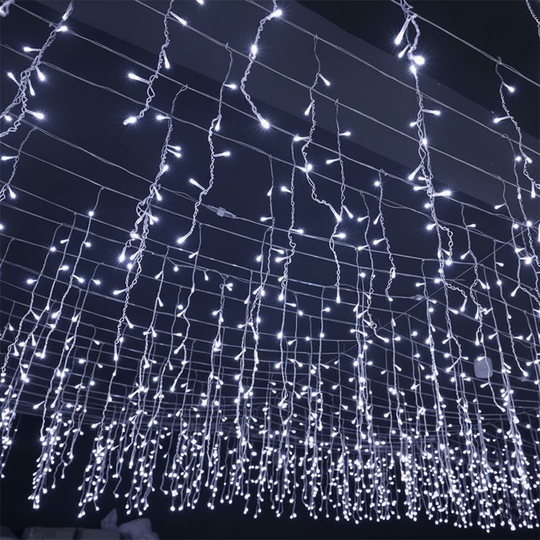 Außen LED Lichterkette Eiszapfen 50m für Weihnachtsbeleuchtung und Festdekoration 1