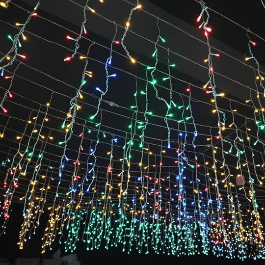 Außen LED Lichterkette Eiszapfen 50m für Weihnachtsbeleuchtung und Festdekoration 3
