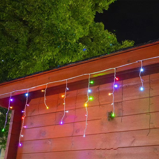 Außen LED Lichterkette Eiszapfen 50m für Weihnachtsbeleuchtung und Festdekoration 6