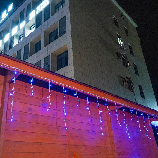 Außen LED Lichterkette Eiszapfen 50m für Weihnachtsbeleuchtung und Festdekoration 7