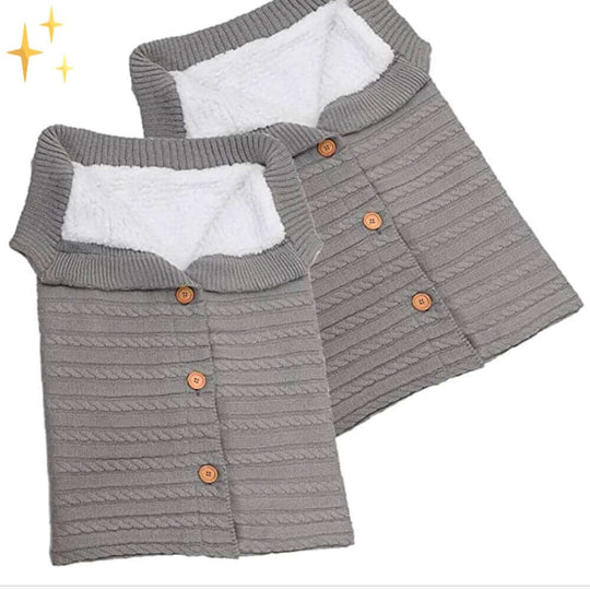 Baby Schlafsack Winter mit Knöpfen und Muster für Komfort und Geborgenheit 5