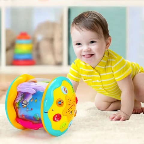 Babyspielzeug Trommel mit Licht und Klang für Babys ab 6 Monate, Spielzeug ab 1 Jahr, Fördert motorische Fähigkeiten 1