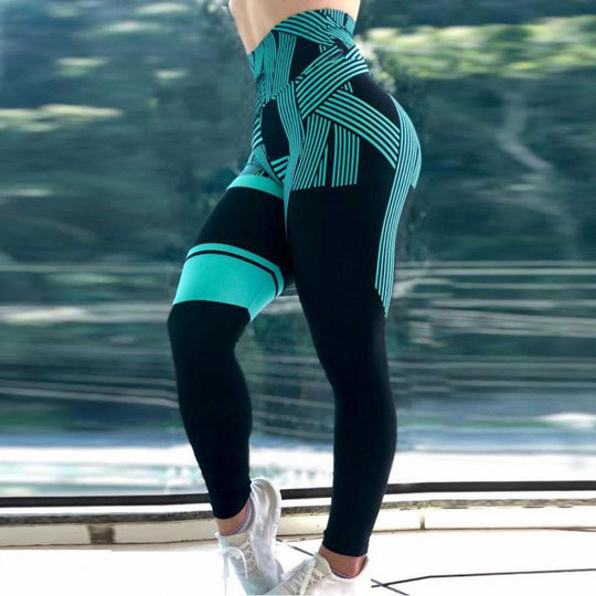 Bedruckte Leggings Mit Hoher Taille