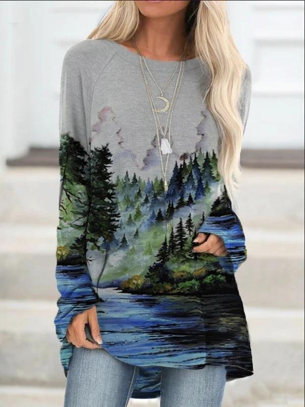 Bedruckte Sweatshirts In Übergröße Von Mountain