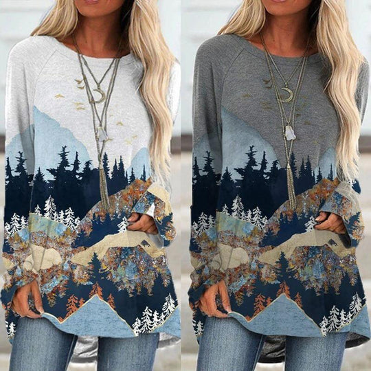Bedruckte Sweatshirts In Übergröße Von Mountain