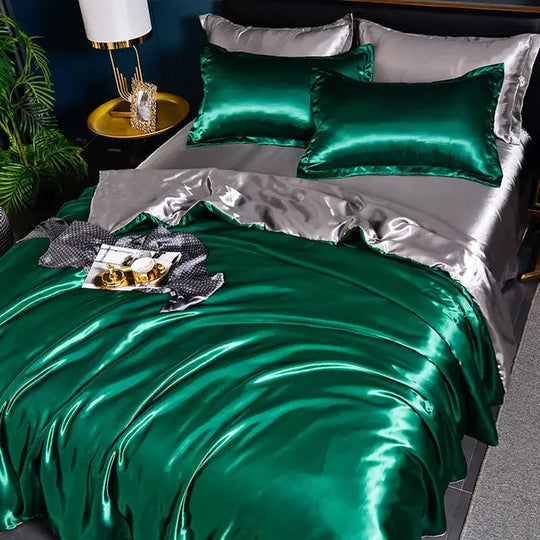 Bettwäsche 155x220 Einfarbig Satin für Stilvolles Schlafzimmer 10