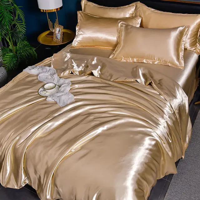 Bettwäsche 155x220 Einfarbig Satin für Stilvolles Schlafzimmer 11