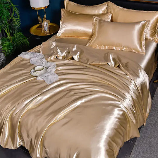 Bettwäsche 155x220 Einfarbig Satin für Stilvolles Schlafzimmer 11
