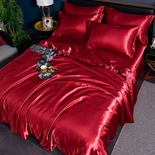 Bettwäsche 155x220 Einfarbig Satin für Stilvolles Schlafzimmer 12