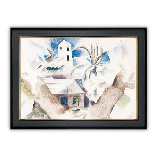 Bilderrahmen Kunstdruck Baum und Haus für modernes Wohndesign 2