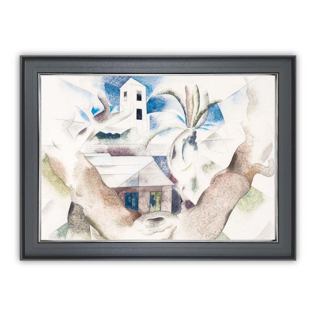 Bilderrahmen Kunstdruck Baum und Haus für modernes Wohndesign 4