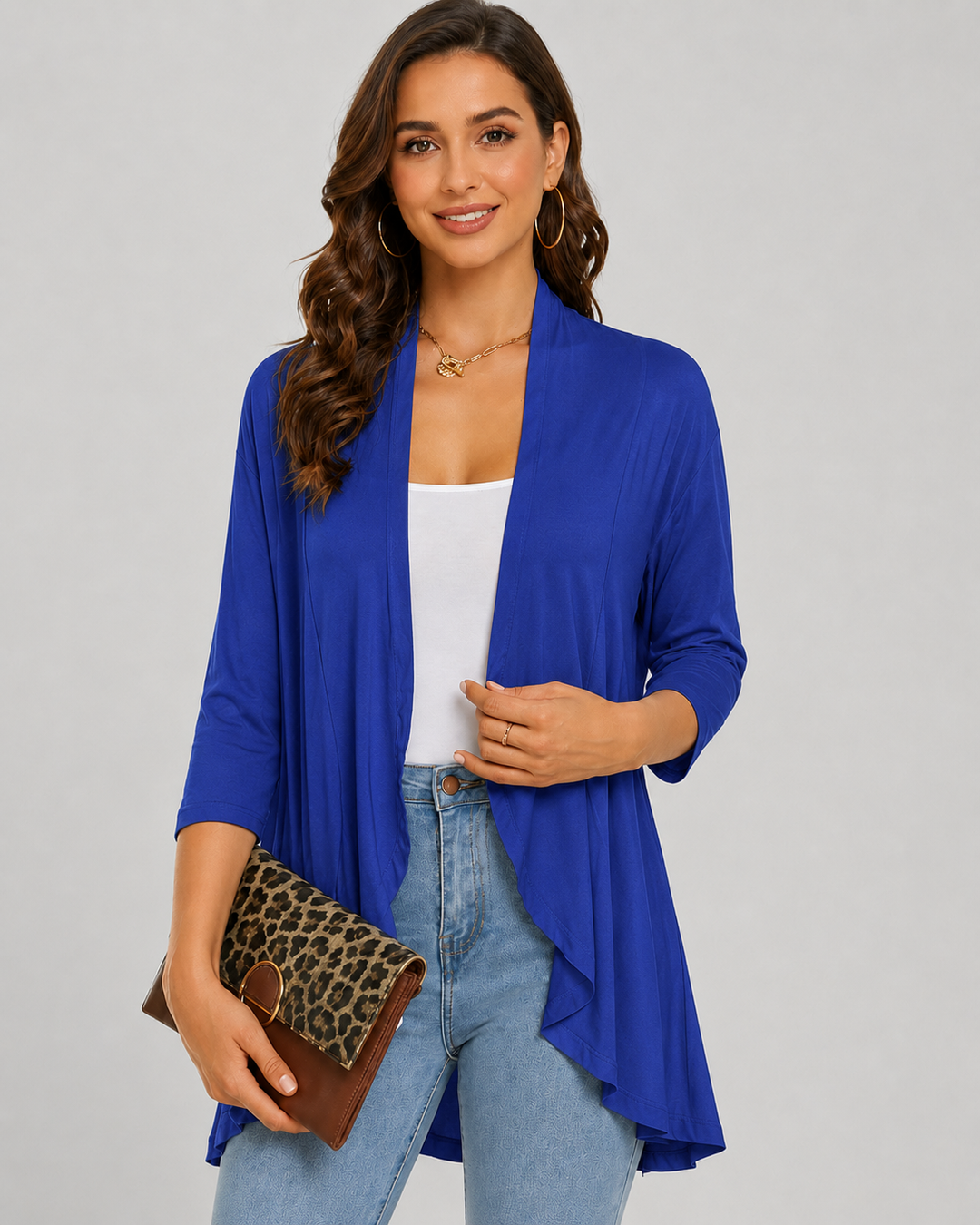 Damen Casual Weste Offene Front Weiches Material