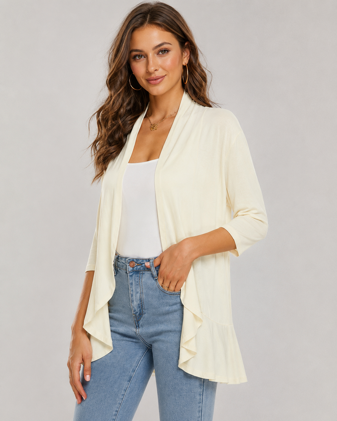 Damen Casual Weste Offene Front Weiches Material