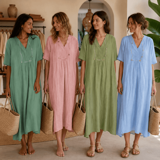 Damen A-Linie Kleid mit V-Ausschnitt für Sommerliche Anlässe 5