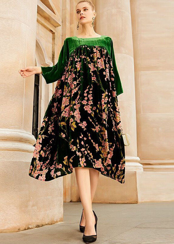 Damen Abendkleid mit O-Ausschnitt und Patchwork-Design für besondere Anlässe 3