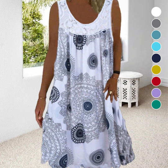 Damen Ärmelloses Sommerkleid Mit Verspieltem Print, Luftig Und Vielseitig Kombinierbar 0