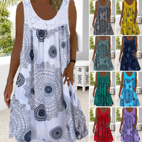 Damen Ärmelloses Sommerkleid Mit Verspieltem Print, Luftig Und Vielseitig Kombinierbar 1