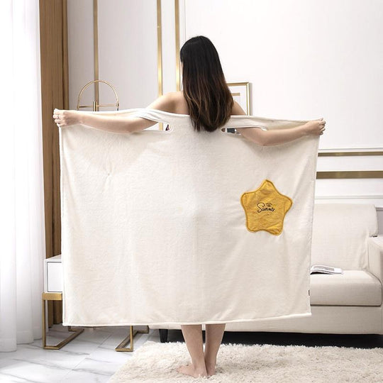 Damen Bademantel V-Ausschnitt mit Taschen, Weich und Bequem für Spa und Entspannung 5