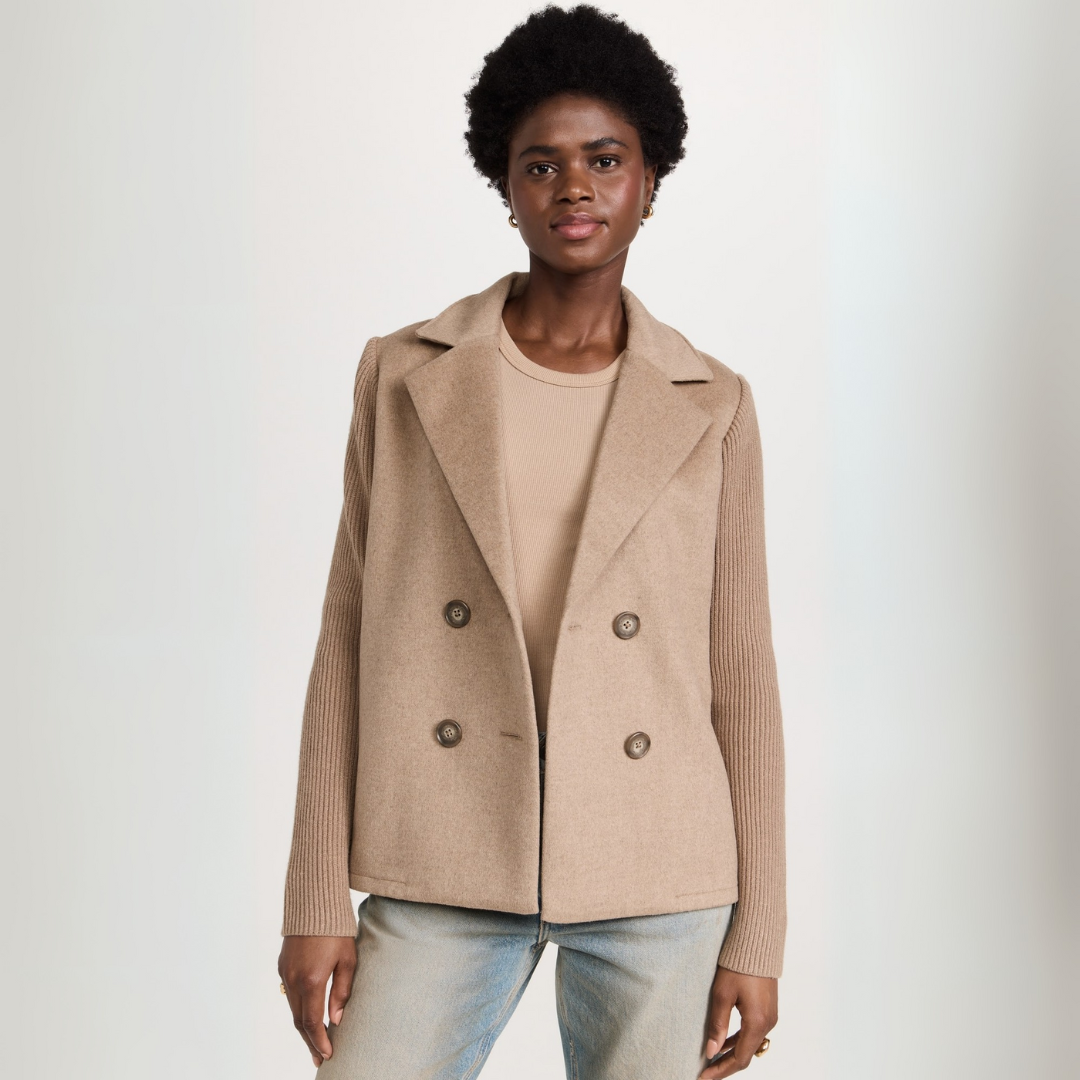 Damen Blazer Mantel Strickdesign Baumwollmischung 1