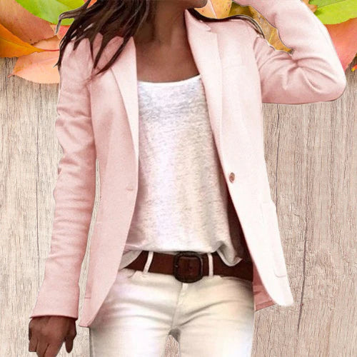 Damen Blazer Tailliert Mit Reverskragen Aus Hochwertigem Stoff 2