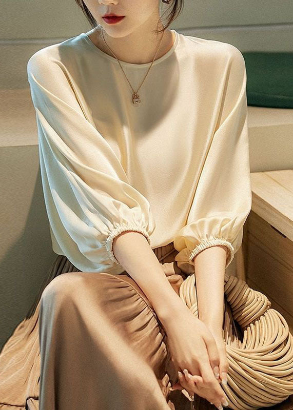 Damen Bluse Oversize mit O-Ausschnitt und Fledermausärmeln 1