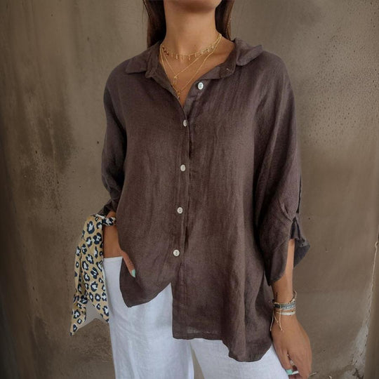 Damen Bluse Zeitlos Baumwollmischung 4