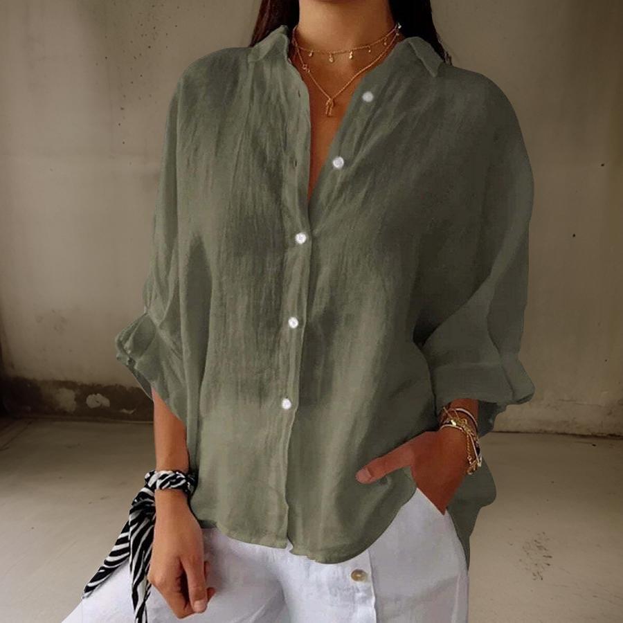 Damen Bluse Zeitlos Baumwollmischung 7