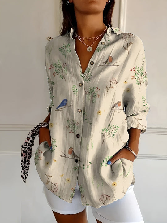 Damen Bluse mit Blumenmuster und lässigem Schnitt 3