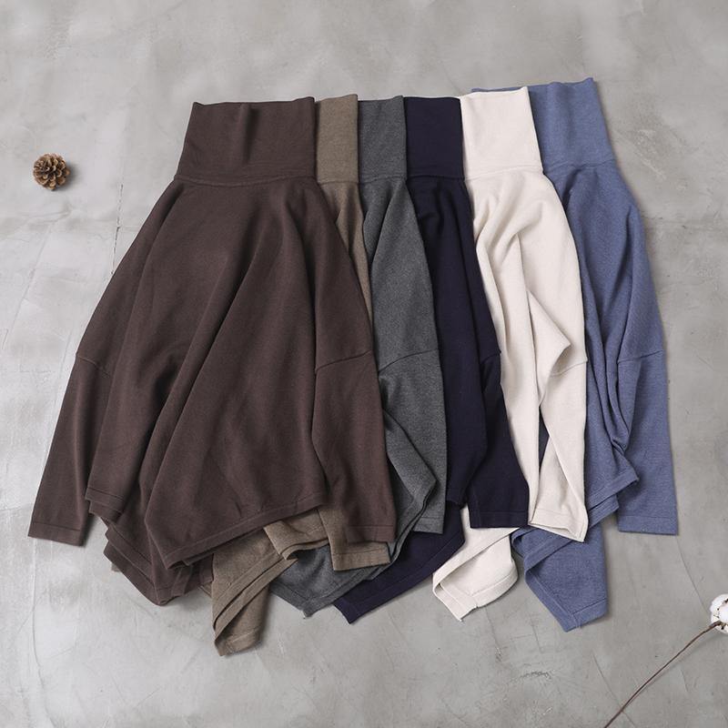 Damen Bluse mit asymmetrischem Saum und hohem Kragen 4