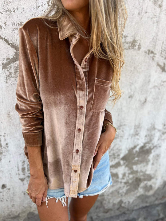 Damen Bluse mit langen Ärmeln im Herbststil 10
