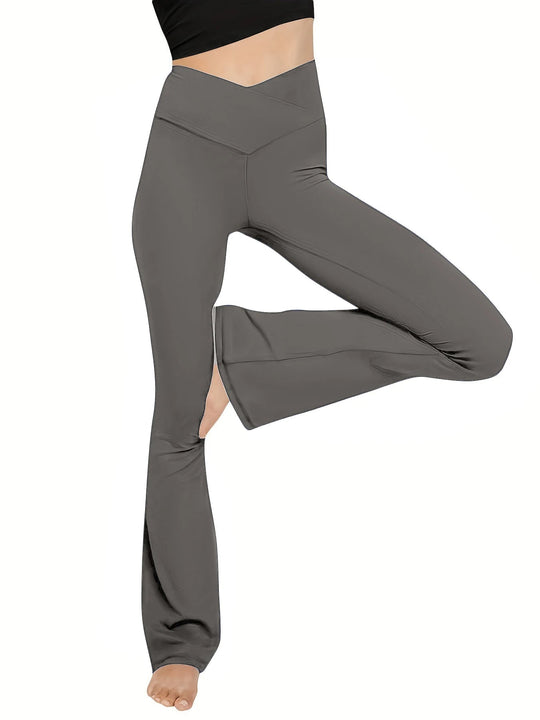 Damen Bootcut-Leggings Hohe Taille Sportlich 4