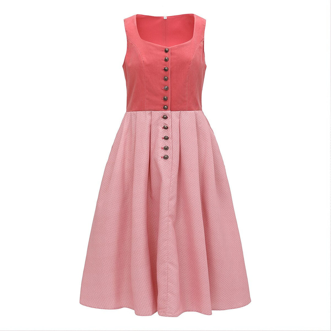 Damen Dirndlkleid mit Schürze – Traditionelles Trachtenkleid für Oktoberfest 3