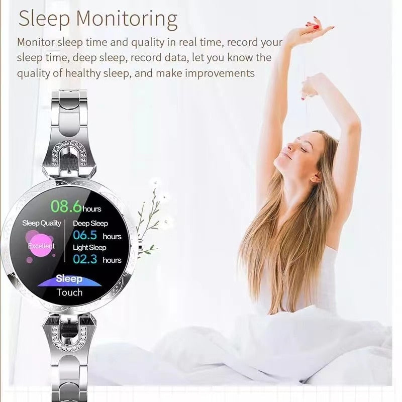 Damen Fitnessuhr Smartwatch Wasserdicht mit Herzfrequenz- und Aktivitätsmonitor 2