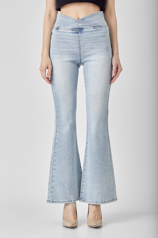 Damen Flair Jeans Hohe Taille Denim 1