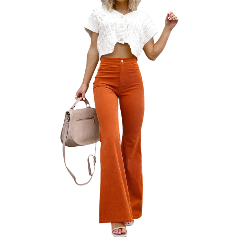 Damen Flared Hose aus nachhaltigem Cordstoff 0