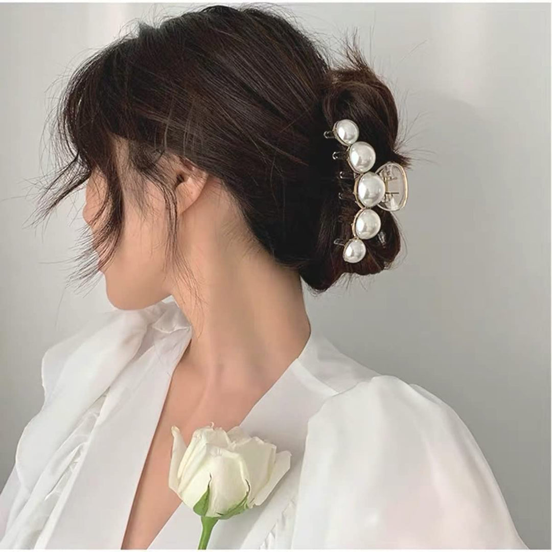 Damen Haarklammern Perlen-Design 4er-Pack für Stilvolle Frisuren 5