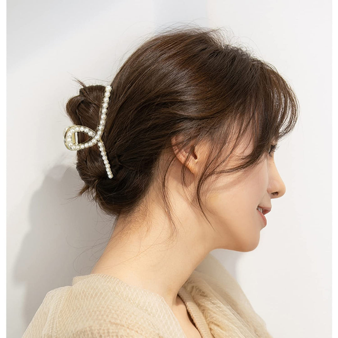 Damen Haarklammern Perlen-Design 4er-Pack für Stilvolle Frisuren 6