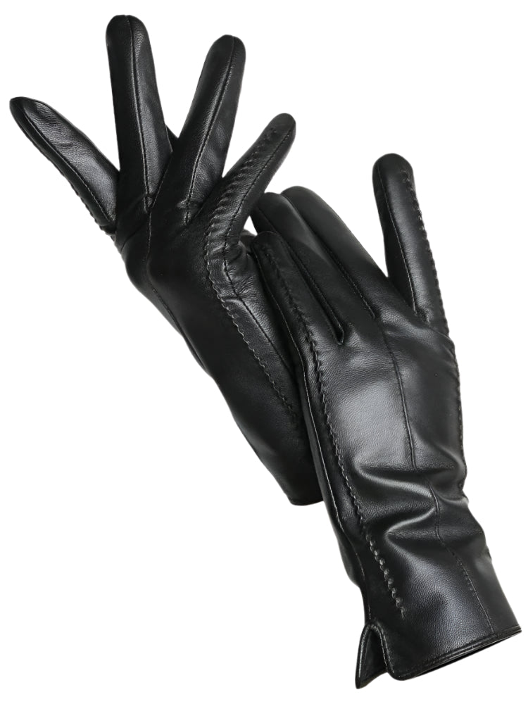 Damen Handschuhe Winter Kunstleder Warm Elegant 0