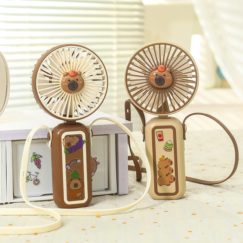 Damen Mini-Handventilator im Niedlichen Tierdesign Tragbar USB Wiederaufladbar 2