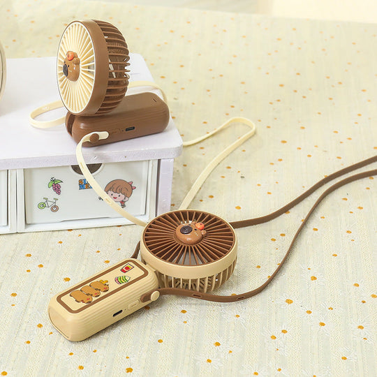 Damen Mini-Handventilator im Niedlichen Tierdesign Tragbar USB Wiederaufladbar 3