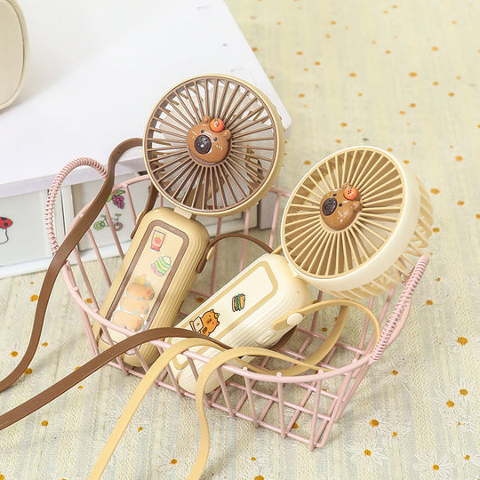Damen Mini-Handventilator im Niedlichen Tierdesign Tragbar USB Wiederaufladbar 4