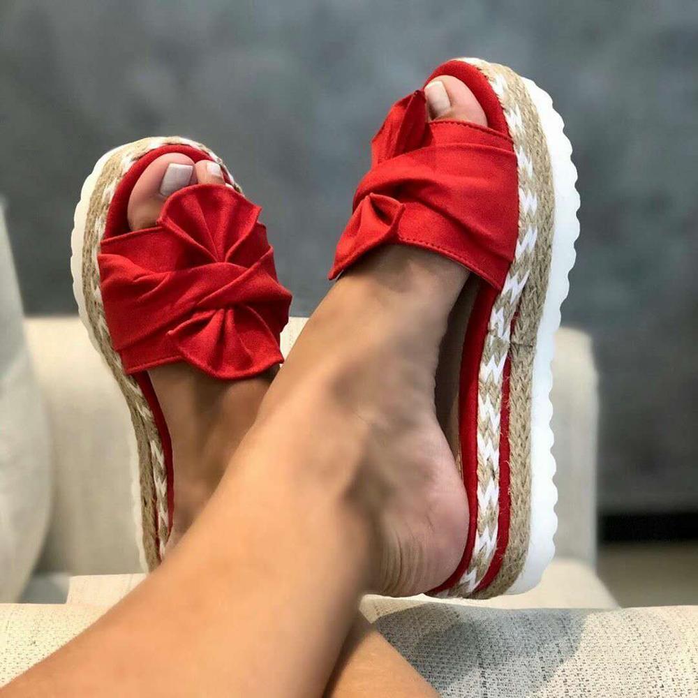 Damen Plateau Sandalen mit Knot-Detail für den Sommer 0